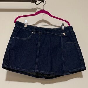 Zara | Dark Blue Denim Skort L